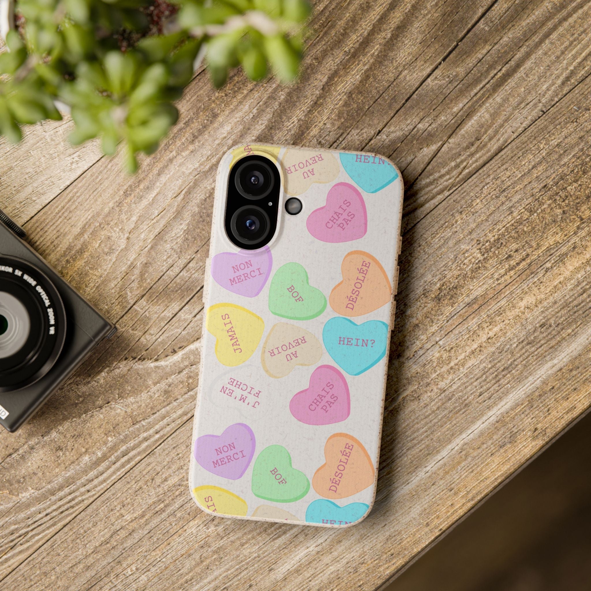 French Pastel Conversation Heart Biodegradable Phone Case (Eco-Friendly) Phone Case La Vie Bien French Pastel Conversation Heart Biodegradable Phone Case (Eco-Friendly)