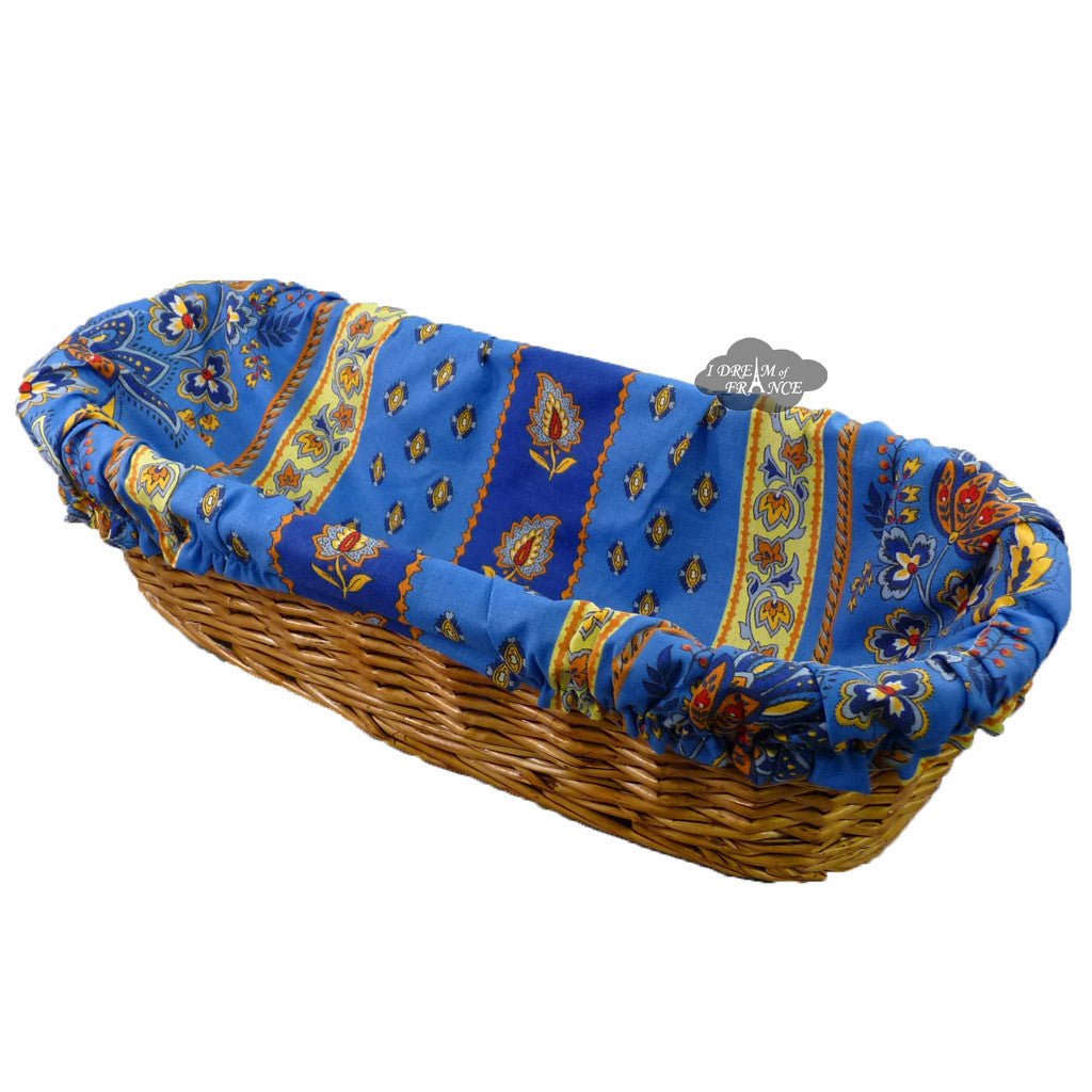 French Provencal bread basket - Cotton liner - Wicker basket - Lisa blue | Le Cluny Bread basket La Vie Bien French Provencal bread basket - Cotton liner - Wicker basket - Lisa blue | Le Cluny