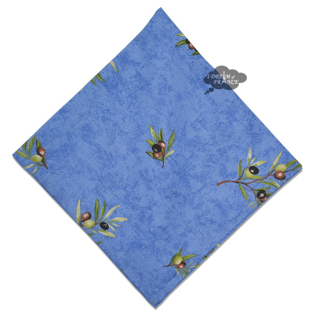 French Provencal napkin - Cotton - Clos des Oliviers blue | Label France Napkin La Vie Bien French Provencal napkin - Cotton - Clos des Oliviers blue | Label France