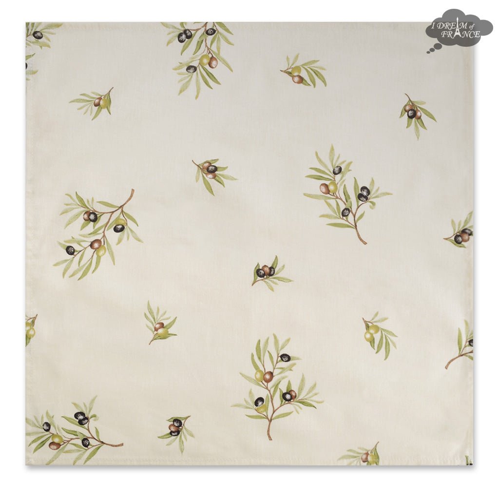 French Provencal napkin - Cotton - Clos des Oliviers cream | Label France Napkin La Vie Bien French Provencal napkin - Cotton - Clos des Oliviers cream | Label France
