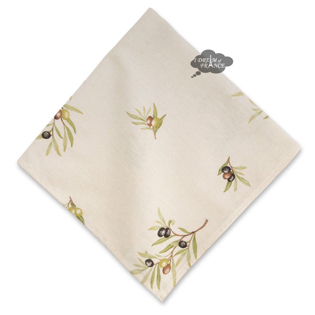 French Provencal napkin - Cotton - Clos des Oliviers cream | Label France Napkin La Vie Bien French Provencal napkin - Cotton - Clos des Oliviers cream | Label France