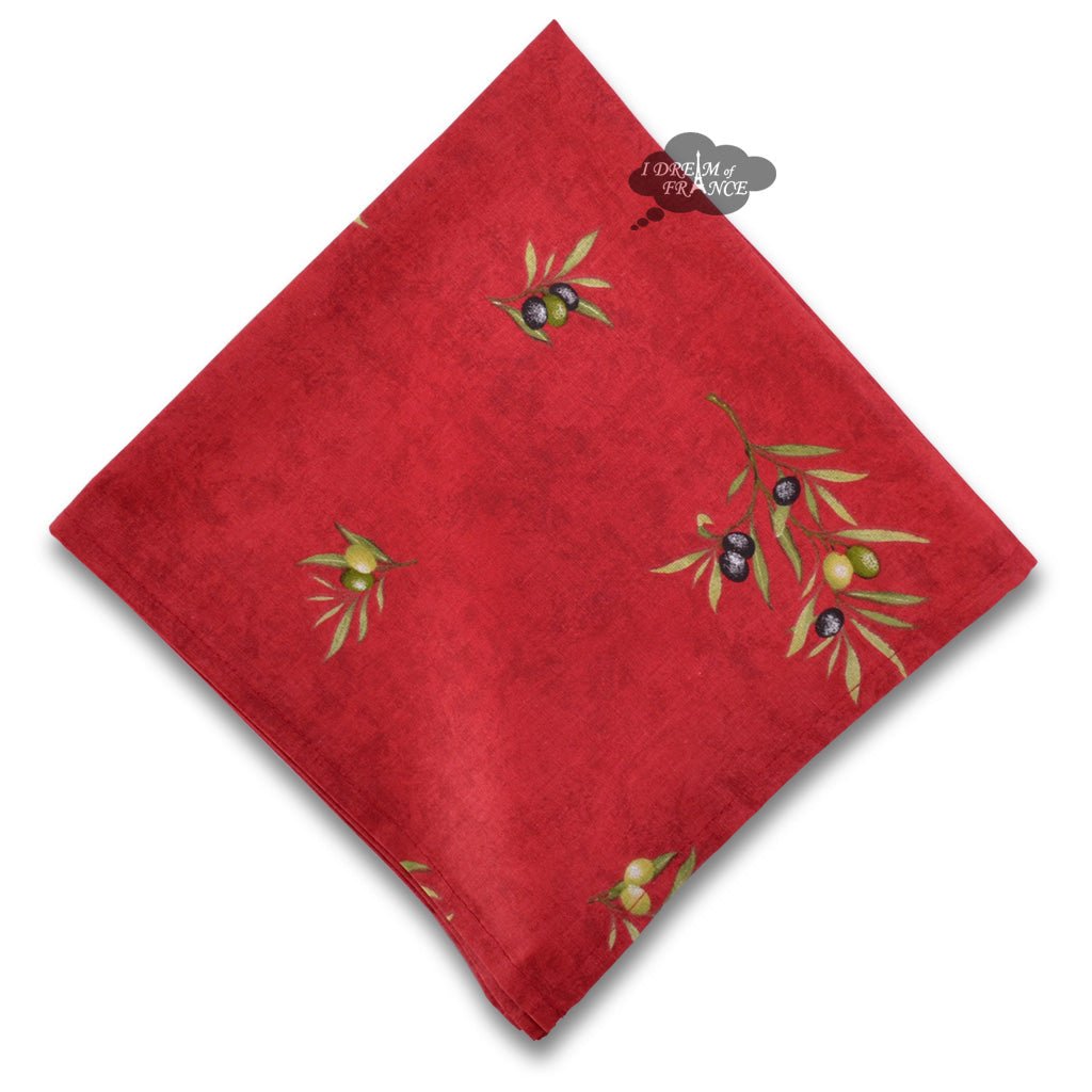 French Provencal napkin - Cotton - Clos des Oliviers red | Label France Napkin La Vie Bien French Provencal napkin - Cotton - Clos des Oliviers red | Label France