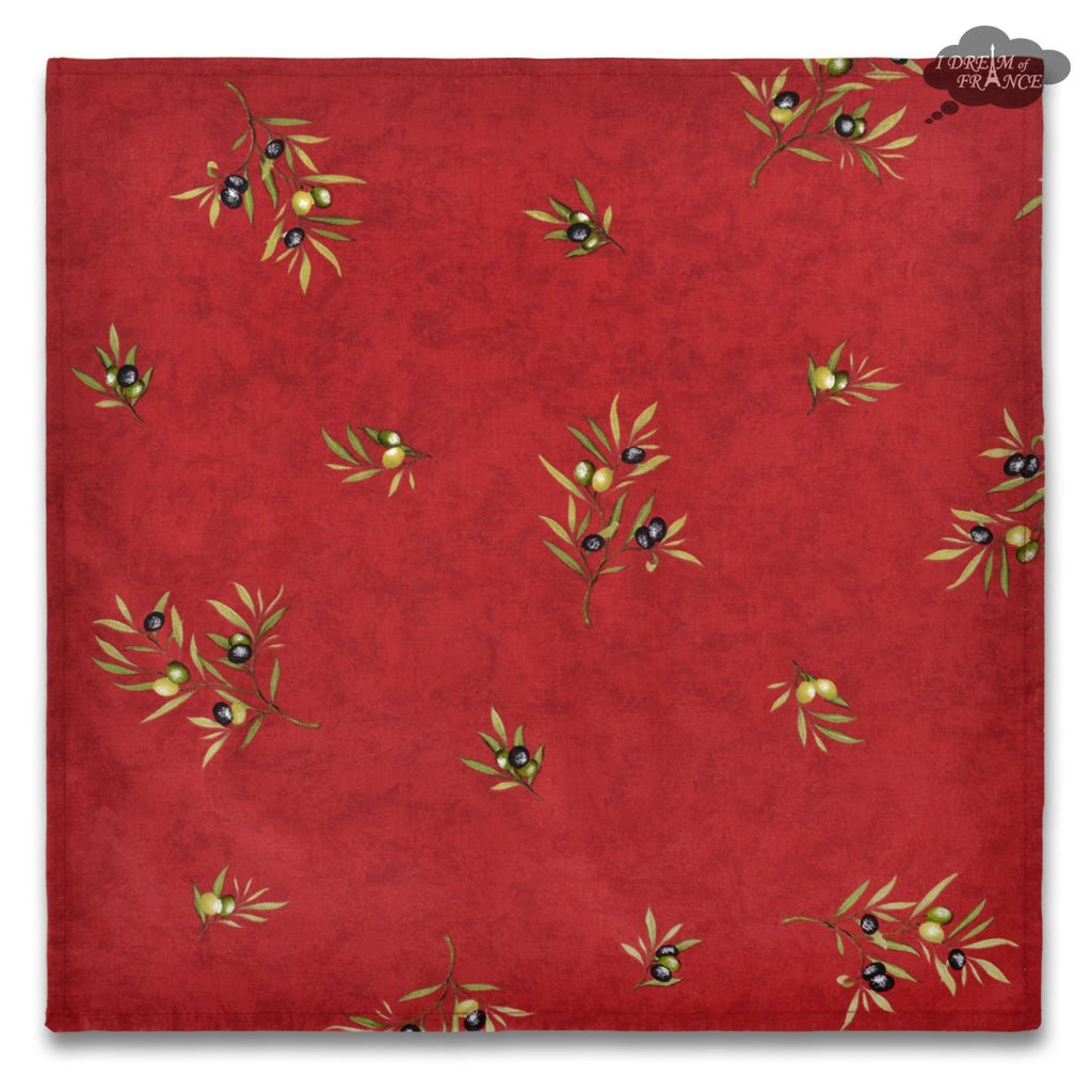 French Provencal napkin - Cotton - Clos des Oliviers red | Label France Napkin La Vie Bien French Provencal napkin - Cotton - Clos des Oliviers red | Label France