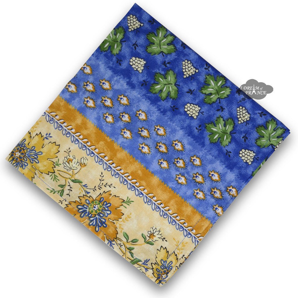 French Provencal napkin - Cotton - Monaco blue & yellow | Le Cluny Napkin La Vie Bien French Provencal napkin - Cotton - Monaco blue & yellow | Le Cluny