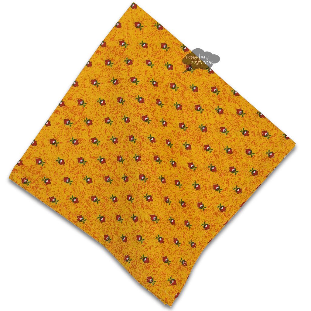 French Provencal napkin - Cotton - Sunflower red | Le Cluny Napkin La Vie Bien French Provencal napkin - Cotton - Sunflower red | Le Cluny