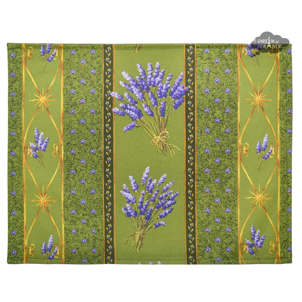 French Provencal placemat - Acrylic coated cotton - Spill - proof - Reversible - Lavender green | Le Cluny Placemat La Vie Bien French Provencal placemat - Acrylic coated cotton - Spill - proof - Reversible - Lavender green | Le Cluny