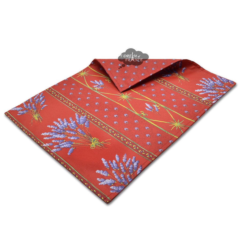 French Provencal placemat - Acrylic coated cotton - Spill - proof - Reversible - Lavender red | Le Cluny Placemat La Vie Bien French Provencal placemat - Acrylic coated cotton - Spill - proof - Reversible - Lavender red | Le Cluny