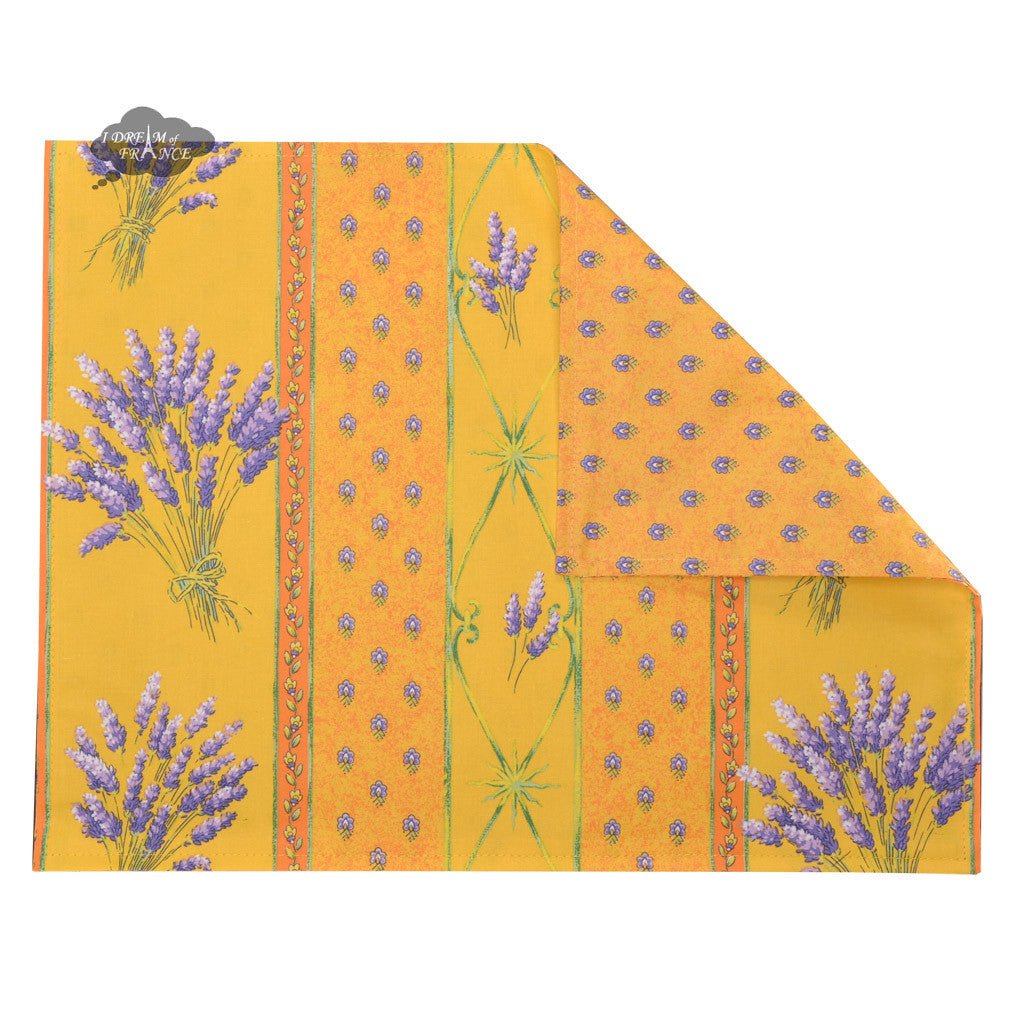 French Provencal placemat - Acrylic coated cotton - Spill - proof - Reversible - Lavender yellow | Le Cluny Placemat La Vie Bien French Provencal placemat - Acrylic coated cotton - Spill - proof - Reversible - Lavender yellow | Le Cluny
