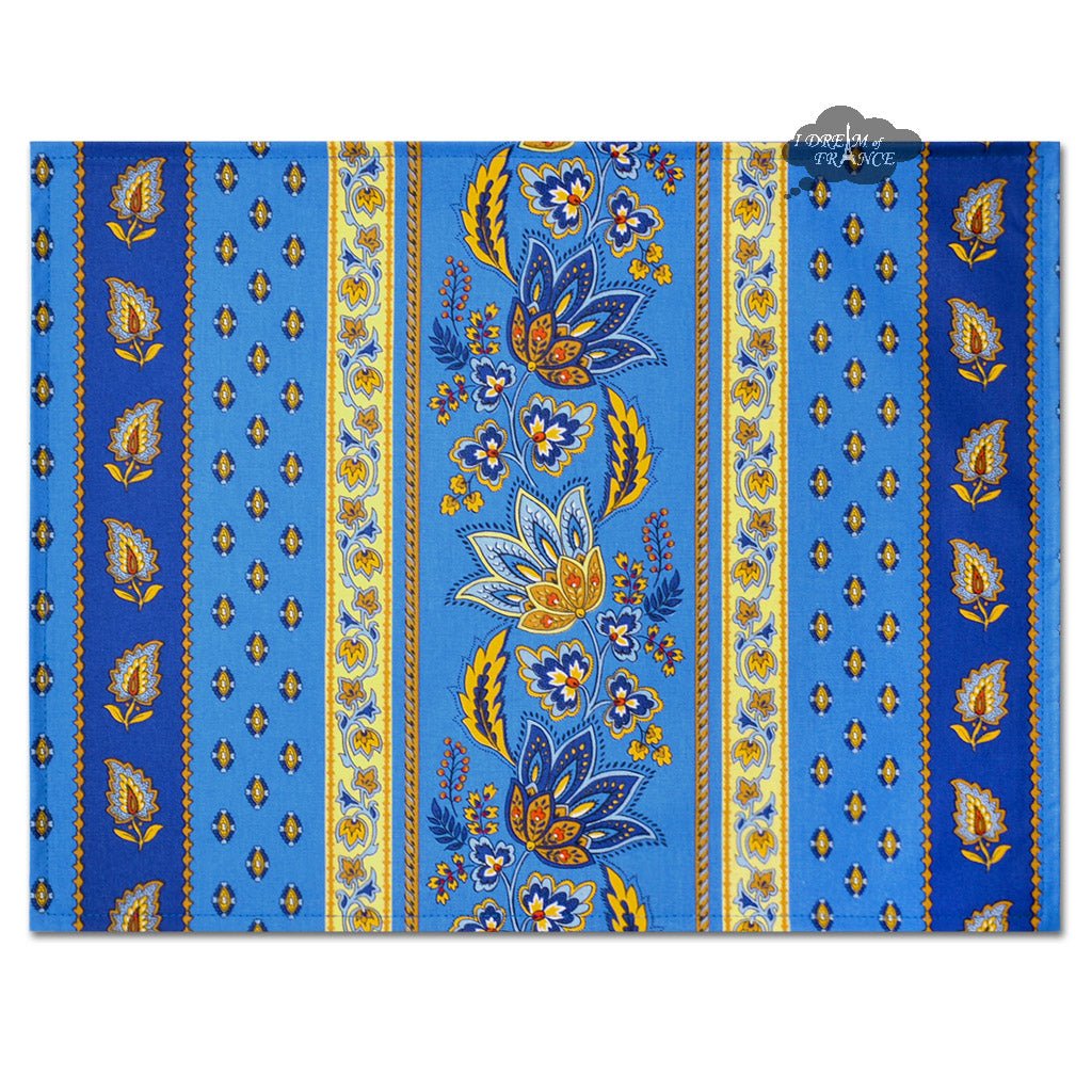French Provencal placemat - Acrylic coated cotton - Spill - proof - Reversible - Lisa blue | Le Cluny Placemat La Vie Bien French Provencal placemat - Acrylic coated cotton - Spill - proof - Reversible - Lisa blue | Le Cluny