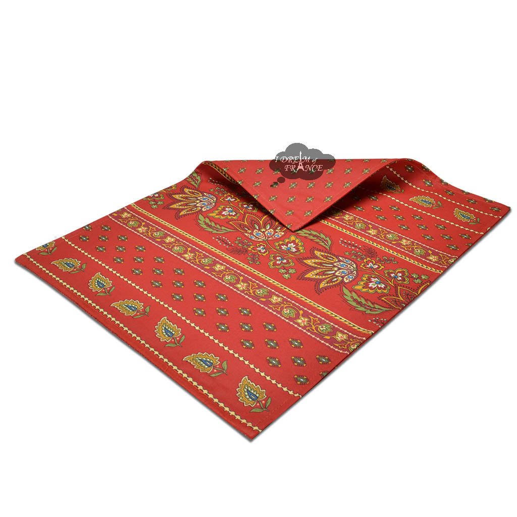 French Provencal placemat - Acrylic coated cotton - Spill - proof - Reversible - Lisa red | Le Cluny Placemat La Vie Bien French Provencal placemat - Acrylic coated cotton - Spill - proof - Reversible - Lisa red | Le Cluny