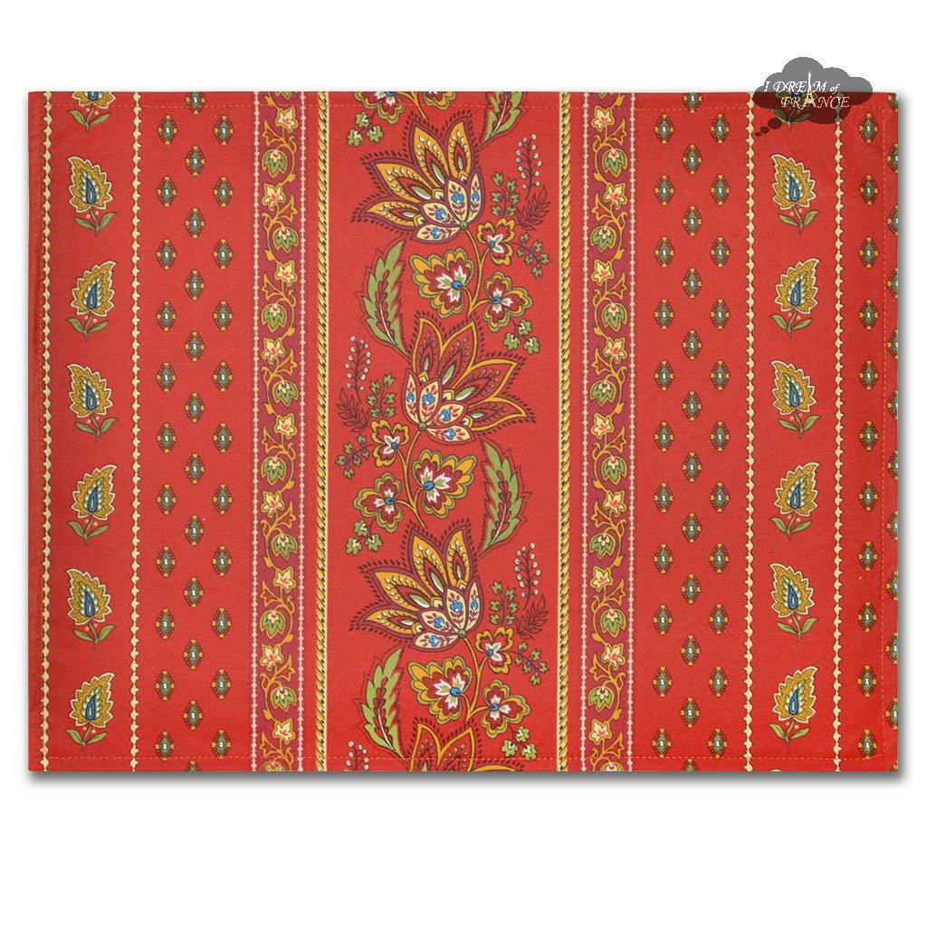 French Provencal placemat - Acrylic coated cotton - Spill - proof - Reversible - Lisa red | Le Cluny Placemat La Vie Bien French Provencal placemat - Acrylic coated cotton - Spill - proof - Reversible - Lisa red | Le Cluny