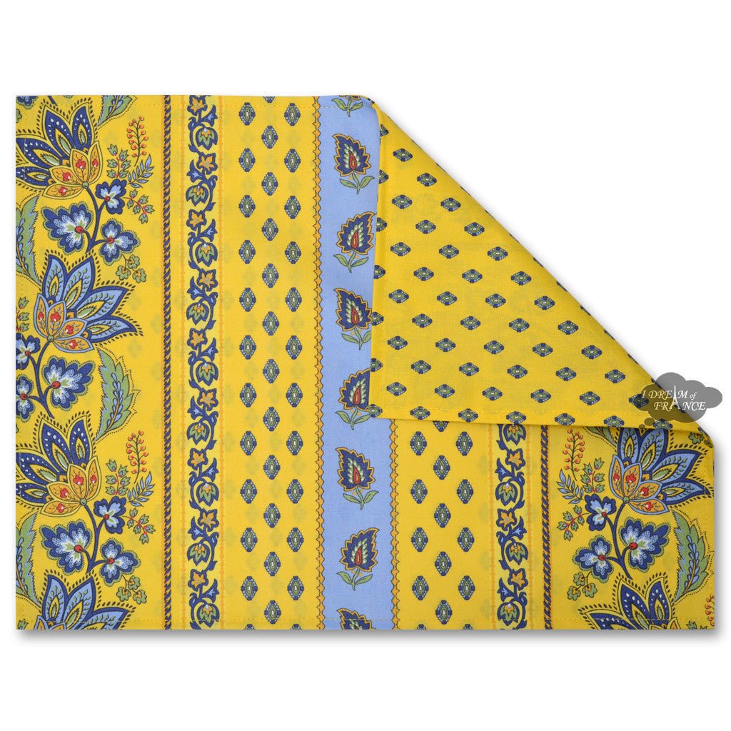 French Provencal placemat - Acrylic coated cotton - Spill - proof - Reversible - Lisa yellow | Le Cluny Placemat La Vie Bien French Provencal placemat - Acrylic coated cotton - Spill - proof - Reversible - Lisa yellow | Le Cluny