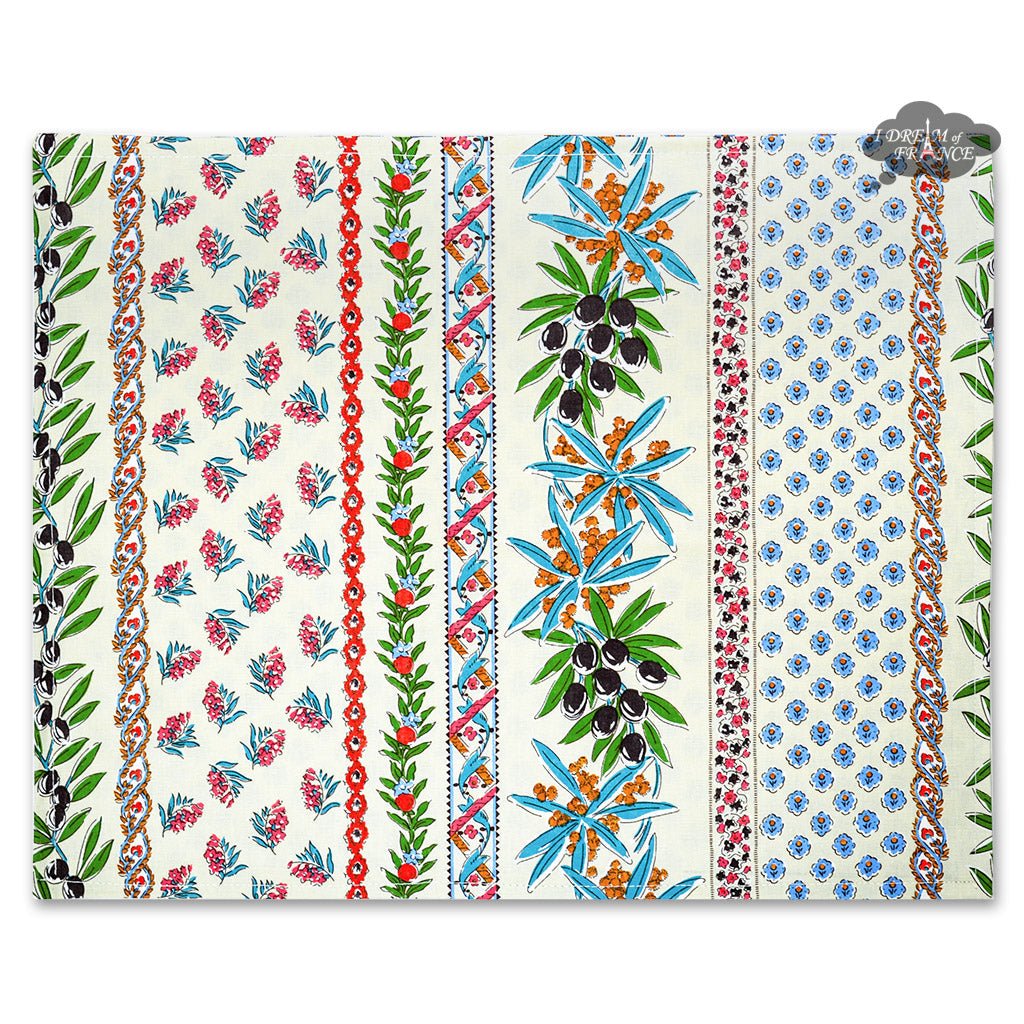 French Provencal placemat - Acrylic coated cotton - Spill - proof - Reversible - Olives cream | Le Cluny Placemat La Vie Bien French Provencal placemat - Acrylic coated cotton - Spill - proof - Reversible - Olives cream | Le Cluny