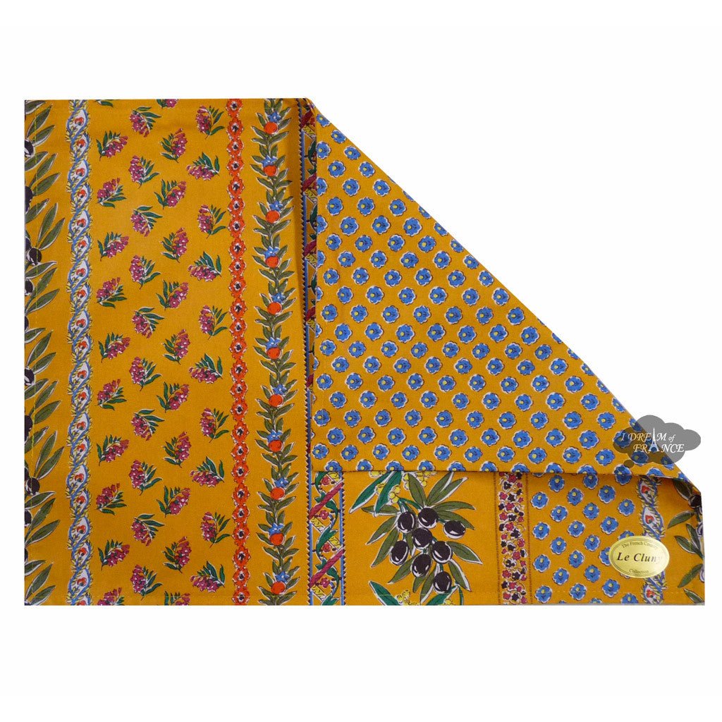 French Provencal placemat - Acrylic coated cotton - Spill - proof - Reversible - Olives yellow | Le Cluny Placemat La Vie Bien French Provencal placemat - Acrylic coated cotton - Spill - proof - Reversible - Olives yellow | Le Cluny