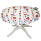 French Provencal tablecloth - Acrylic coated cotton, Spill - proof - 58" round - Poppies ivory | Tissus Toselli Tablecloth La Vie Bien French Provencal tablecloth - Acrylic coated cotton, Spill - proof - 58" round - Poppies ivory | Tissus Toselli