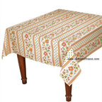 French Provencal tablecloth - Acrylic coated cotton, Spill - proof - 58" square - Fayence red & yellow | Le Cluny Tablecloth La Vie Bien French Provencal tablecloth - Acrylic coated cotton, Spill - proof - 58" square - Fayence red & yellow | Le Cluny