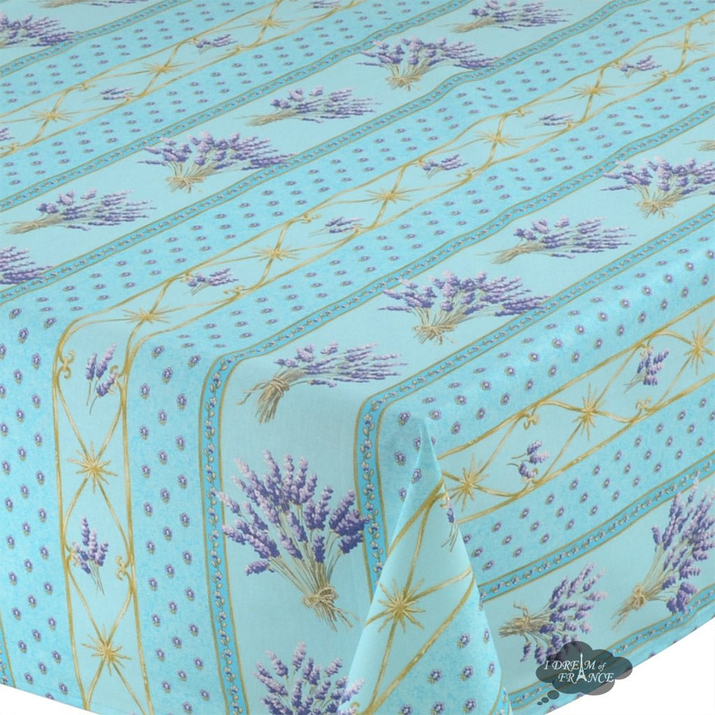 French Provencal tablecloth - Acrylic coated cotton, Spill - proof - 58" square - Lavender blue | Le Cluny Tablecloth La Vie Bien French Provencal tablecloth - Acrylic coated cotton, Spill - proof - 58" square - Lavender blue | Le Cluny