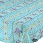 French Provencal tablecloth - Acrylic coated cotton, Spill - proof - 58" square - Lavender blue | Le Cluny Tablecloth La Vie Bien French Provencal tablecloth - Acrylic coated cotton, Spill - proof - 58" square - Lavender blue | Le Cluny