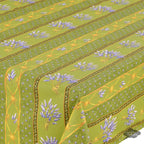 French Provencal tablecloth - Acrylic coated cotton, Spill - proof - 58" square - Lavender green | Le Cluny Tablecloth La Vie Bien French Provencal tablecloth - Acrylic coated cotton, Spill - proof - 58" square - Lavender green | Le Cluny