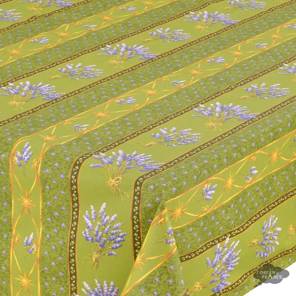 French Provencal tablecloth - Acrylic coated cotton, Spill - proof - 58" square - Lavender green | Le Cluny Tablecloth La Vie Bien French Provencal tablecloth - Acrylic coated cotton, Spill - proof - 58" square - Lavender green | Le Cluny