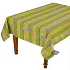 French Provencal tablecloth - Acrylic coated cotton, Spill - proof - 58" square - Lavender green | Le Cluny Tablecloth La Vie Bien French Provencal tablecloth - Acrylic coated cotton, Spill - proof - 58" square - Lavender green | Le Cluny