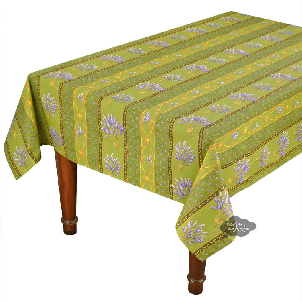 French Provencal tablecloth - Acrylic coated cotton, Spill - proof - 58" square - Lavender green | Le Cluny Tablecloth La Vie Bien French Provencal tablecloth - Acrylic coated cotton, Spill - proof - 58" square - Lavender green | Le Cluny