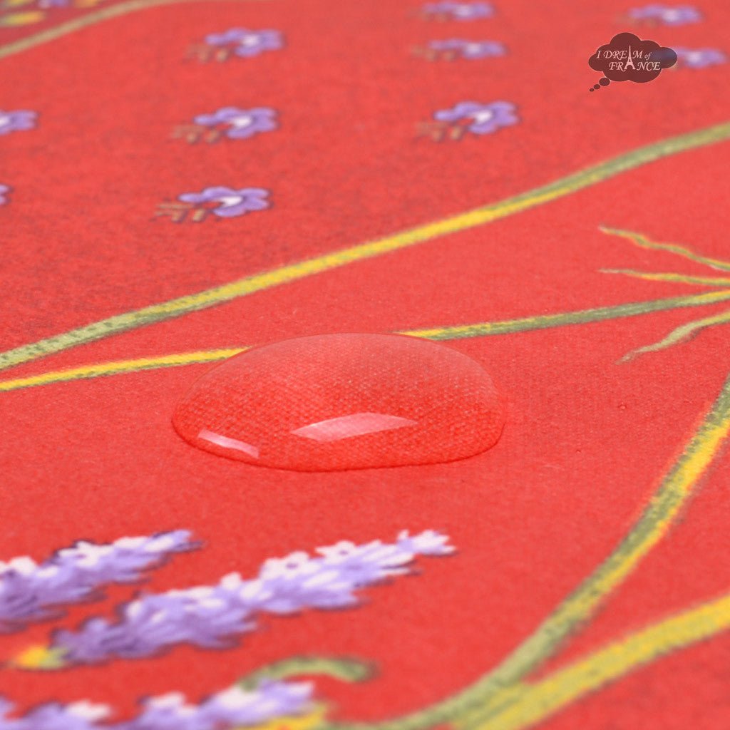French Provencal tablecloth - Acrylic coated cotton, Spill - proof - 58" square - Lavender red | Le Cluny Tablecloth La Vie Bien French Provencal tablecloth - Acrylic coated cotton, Spill - proof - 58" square - Lavender red | Le Cluny