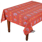 French Provencal tablecloth - Acrylic coated cotton, Spill - proof - 58" square - Lavender red | Le Cluny Tablecloth La Vie Bien French Provencal tablecloth - Acrylic coated cotton, Spill - proof - 58" square - Lavender red | Le Cluny