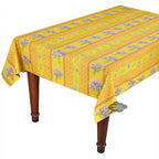 French Provencal tablecloth - Acrylic coated cotton, Spill - proof - 58" square - Lavender yellow | Le Cluny Tablecloth La Vie Bien French Provencal tablecloth - Acrylic coated cotton, Spill - proof - 58" square - Lavender yellow | Le Cluny