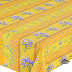 French Provencal tablecloth - Acrylic coated cotton, Spill - proof - 58" square - Lavender yellow | Le Cluny Tablecloth La Vie Bien French Provencal tablecloth - Acrylic coated cotton, Spill - proof - 58" square - Lavender yellow | Le Cluny