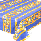 French Provencal tablecloth - Acrylic coated cotton, Spill - proof - 58" square - Lemons blue | Tissus Toselli Tablecloth La Vie Bien French Provencal tablecloth - Acrylic coated cotton, Spill - proof - 58" square - Lemons blue | Tissus Toselli