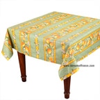 French Provencal tablecloth - Acrylic coated cotton, Spill - proof - 58" square - Lemons green | Tissus Toselli Tablecloth La Vie Bien French Provencal tablecloth - Acrylic coated cotton, Spill - proof - 58" square - Lemons green | Tissus Toselli