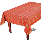 French Provencal tablecloth - Acrylic coated cotton, Spill - proof - 58" square - Lisa red | Le Cluny Tablecloth La Vie Bien French Provencal tablecloth - Acrylic coated cotton, Spill - proof - 58" square - Lisa red | Le Cluny