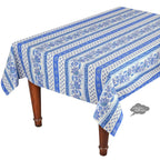 French Provencal tablecloth - Acrylic coated cotton, Spill - proof - 58" Square - Lisa white | Le Cluny Tablecloth La Vie Bien French Provencal tablecloth - Acrylic coated cotton, Spill - proof - 58" Square - Lisa white | Le Cluny
