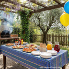 French Provencal tablecloth - Acrylic coated cotton, Spill - proof - 58" square - Olives blue | Le Cluny Tablecloth La Vie Bien French Provencal tablecloth - Acrylic coated cotton, Spill - proof - 58" square - Olives blue | Le Cluny