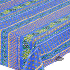 French Provencal tablecloth - Acrylic coated cotton, Spill - proof - 58" square - Olives blue | Le Cluny Tablecloth La Vie Bien French Provencal tablecloth - Acrylic coated cotton, Spill - proof - 58" square - Olives blue | Le Cluny