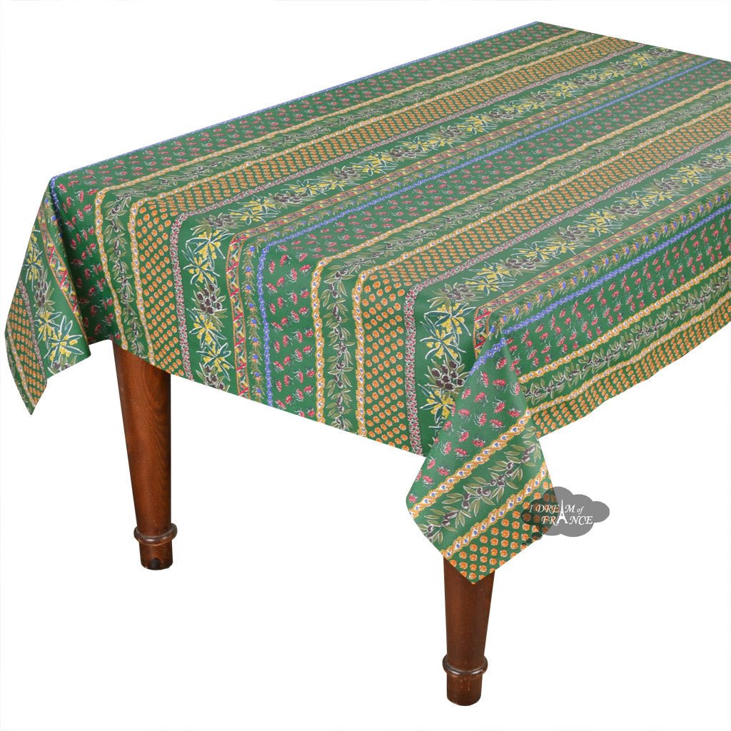 French Provencal tablecloth - Acrylic coated cotton, Spill - proof - 58" square - Olives green | Le Cluny Tablecloth La Vie Bien French Provencal tablecloth - Acrylic coated cotton, Spill - proof - 58" square - Olives green | Le Cluny
