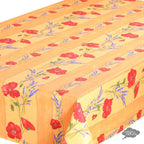 French Provencal tablecloth - Acrylic coated cotton, Spill - proof - 58" square - Poppies yellow | Tissus Toselli Tablecloth La Vie Bien French Provencal tablecloth - Acrylic coated cotton, Spill - proof - 58" square - Poppies yellow | Tissus Toselli