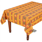 French Provencal tablecloth - Acrylic coated cotton, Spill - proof - 58" square - Sunflower red & yellow | Le Cluny Tablecloth La Vie Bien French Provencal tablecloth - Acrylic coated cotton, Spill - proof - 58" square - Sunflower red & yellow | Le Cluny