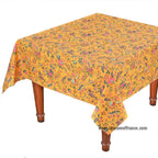 French Provencal tablecloth - Acrylic coated cotton, Spill-proof - 58" square - Versailles yellow | Le Cluny Tablecloth La Vie Bien French Provencal tablecloth - Acrylic coated cotton, Spill-proof - 58" square - Versailles yellow | Le Cluny