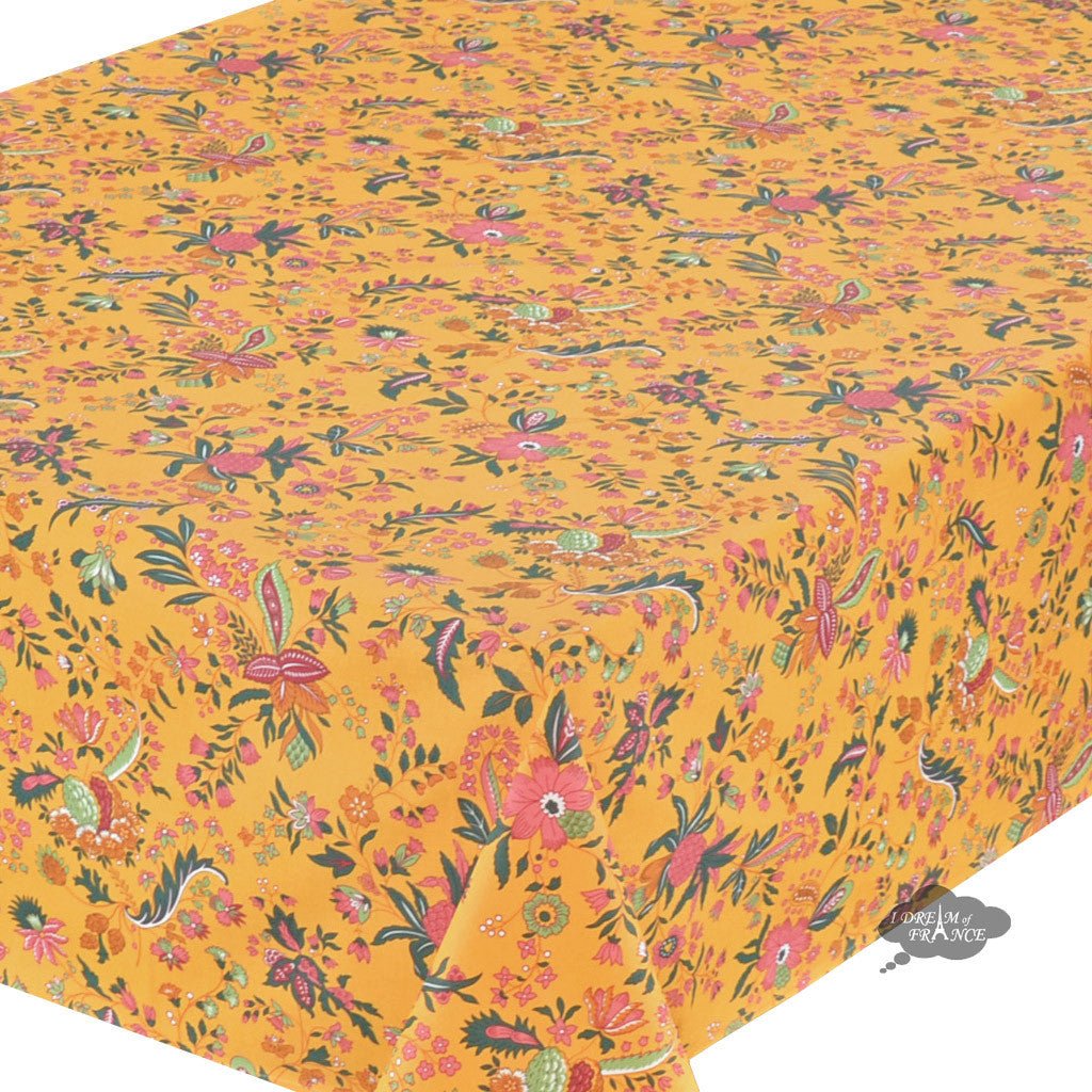 French Provencal tablecloth - Acrylic coated cotton, Spill - proof - 58" square - Versailles yellow | Le Cluny Tablecloth La Vie Bien French Provencal tablecloth - Acrylic coated cotton, Spill - proof - 58" square - Versailles yellow | Le Cluny