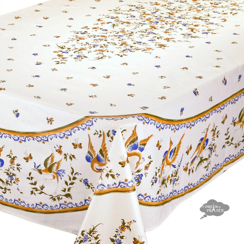 French Provencal tablecloth - Acrylic coated cotton, Spill - proof - 60x96" Rectangular - Moustiers blue | Tissus Toselli Tablecloth La Vie Bien French Provencal tablecloth - Acrylic coated cotton, Spill - proof - 60x96" Rectangular - Moustiers blue | Tissus Toselli