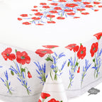 French Provencal tablecloth - Acrylic coated cotton, Spill-proof - 60x96" Rectangular - Poppies ivory | Tissus Toselli Tablecloth La Vie Bien French Provencal tablecloth - Acrylic coated cotton, Spill-proof - 60x96" Rectangular - Poppies ivory | Tissus Toselli