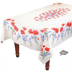 French Provencal tablecloth - Acrylic coated cotton, Spill-proof - 60x96" Rectangular - Poppies ivory | Tissus Toselli Tablecloth La Vie Bien French Provencal tablecloth - Acrylic coated cotton, Spill-proof - 60x96" Rectangular - Poppies ivory | Tissus Toselli
