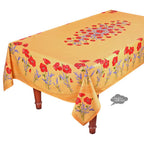 French Provencal tablecloth - Acrylic coated cotton, Spill - proof - 60x96" Rectangular - Poppies yellow | Tissus Toselli Tablecloth La Vie Bien French Provencal tablecloth - Acrylic coated cotton, Spill - proof - 60x96" Rectangular - Poppies yellow | Tissus Toselli