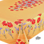French Provencal tablecloth - Acrylic coated cotton, Spill - proof - 60x96" Rectangular - Poppies yellow | Tissus Toselli Tablecloth La Vie Bien French Provencal tablecloth - Acrylic coated cotton, Spill - proof - 60x96" Rectangular - Poppies yellow | Tissus Toselli