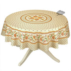 French Provencal tablecloth - Acrylic coated cotton, Spill - proof - 68" Round - Fayence red & cream | Le Cluny Tablecloth La Vie Bien French Provencal tablecloth - Acrylic coated cotton, Spill - proof - 68" Round - Fayence red & cream | Le Cluny