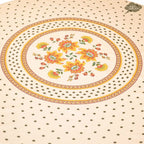 French Provencal tablecloth - Acrylic coated cotton, Spill - proof - 68" Round - Fayence red & cream | Le Cluny Tablecloth La Vie Bien French Provencal tablecloth - Acrylic coated cotton, Spill - proof - 68" Round - Fayence red & cream | Le Cluny