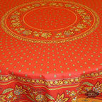 French Provencal tablecloth - Acrylic coated cotton, Spill - proof - 70" Round - Lisa red | Le Cluny Tablecloth La Vie Bien French Provencal tablecloth - Acrylic coated cotton, Spill - proof - 70" Round - Lisa red | Le Cluny