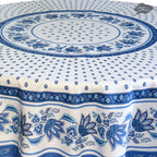 French Provencal tablecloth - Acrylic coated cotton, Spill - proof - 70" Round - Lisa white | Le Cluny Tablecloth La Vie Bien French Provencal tablecloth - Acrylic coated cotton, Spill - proof - 70" Round - Lisa white | Le Cluny